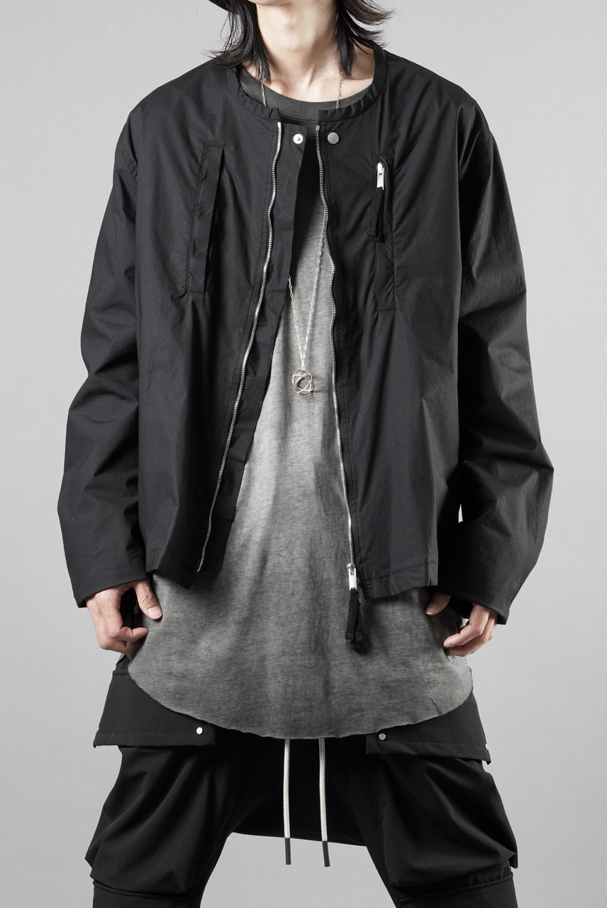 画像をギャラリービューアに読み込む, thom/krom COLLARLESS JACKET / STRETCH COTTON (BLACK)【26SS PRE SALE】