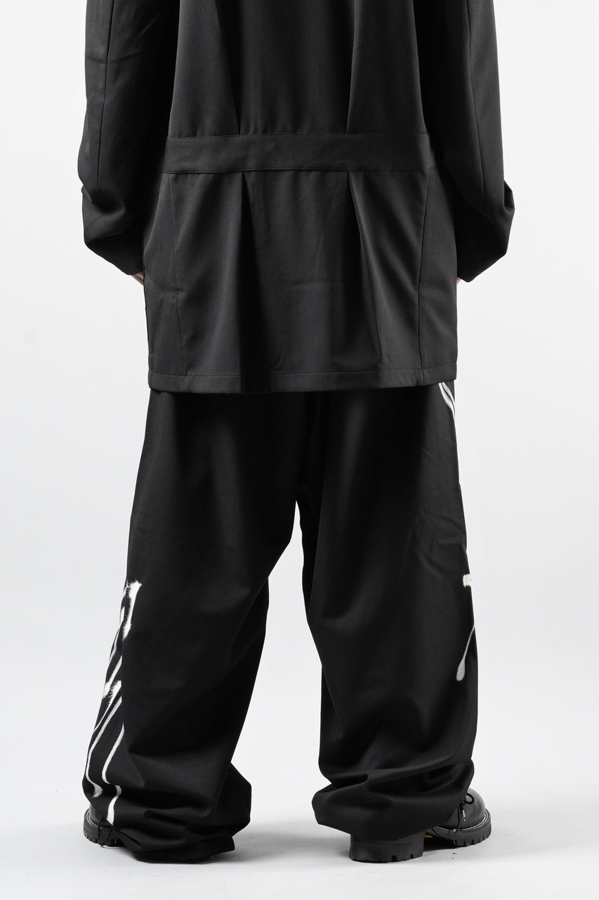Load image into Gallery viewer, Y-3 Yohji Yamamoto CHITO GRAPHIC WIDE WOOL PANTS (BLACK)