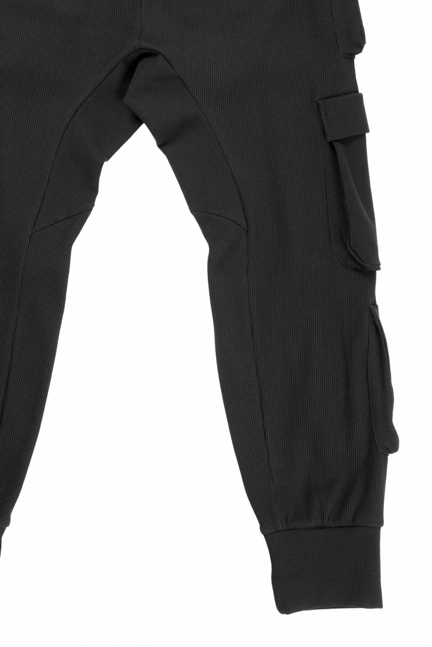 thom/krom MATMIX CARGO TROUSERS / STRUCTURED SOFT JERSEY (BLACK)