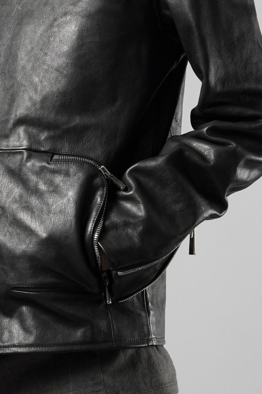 画像をギャラリービューアに読み込む, Portaille exclusive wp001 MOTO JACKET / ROMA SOFT TANNED LEATHER (BLACK)