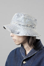 Load image into Gallery viewer, MADNESS RAILROAD HICKORY STRIPE BUCKET HAT (INDIGO x WHITE)