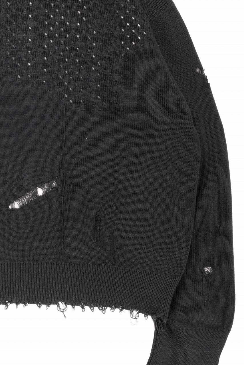 画像をギャラリービューアに読み込む, Professor.E DESTROYED KNIT JACKET (BLACK)