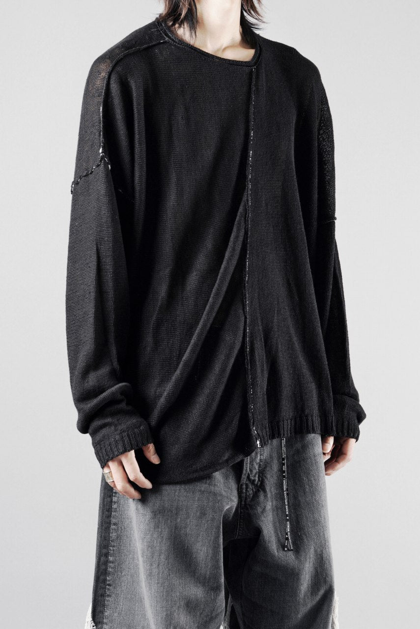 Load image into Gallery viewer, ISABEL BENENATO Linen Crew-Neck Sweater (BLACK)