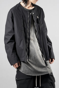 画像をギャラリービューアに読み込む, thom/krom COLLARLESS JACKET / STRETCH COTTON (BLACK)【26SS PRE SALE】
