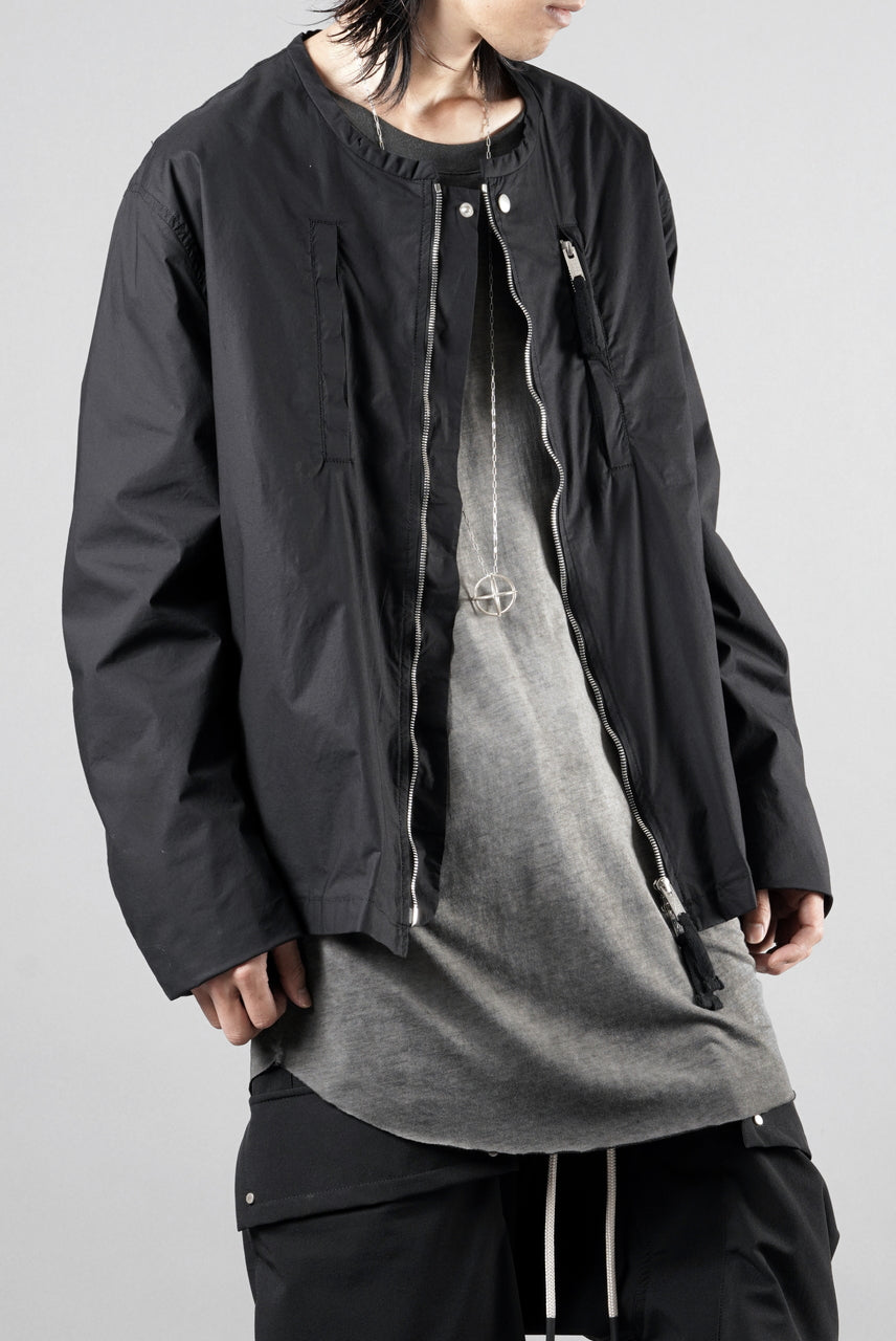画像をギャラリービューアに読み込む, thom/krom COLLARLESS JACKET / STRETCH COTTON (BLACK)【26SS PRE SALE】