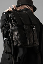 Load image into Gallery viewer, ISAMU KATAYAMA BACKLASH MILITARY FLAP DAYPACK / JAPAN DOUBLE SHOULDER OBJECT DYED (BLACK)