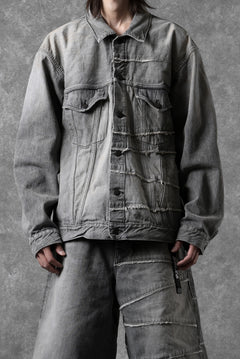 画像をギャラリービューアに読み込む, FULLCOUNT x KAMIYA Switching Denim Jacket / 13.7oz Original Selvedge Denim (BLACK)