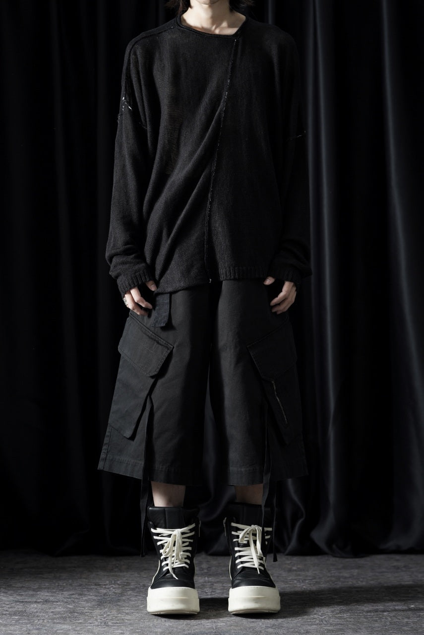 Load image into Gallery viewer, ISABEL BENENATO Washed Cotton Short Pants (BLACK)