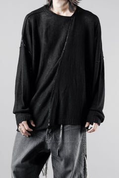 Load image into Gallery viewer, ISABEL BENENATO Linen Crew-Neck Sweater (BLACK)