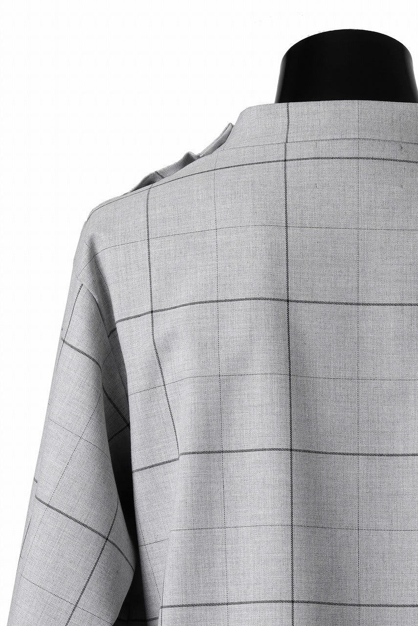 N/07 exclusive MOCK NECK PULLOVER / WINDOWPANE CHECK TR TWILL (GREY)