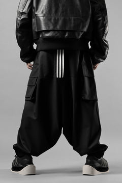 画像をギャラリービューアに読み込む, Y-3 Yohji Yamamoto REFINED WOOL SAROUEL CARGO PANTS (BLACK)