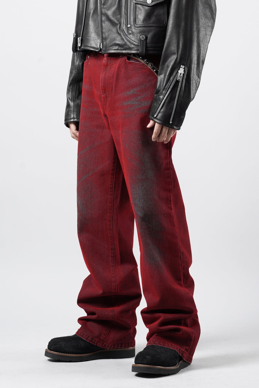 画像をギャラリービューアに読み込む, LITTLEBIG Flocked Denim Pants (RED)