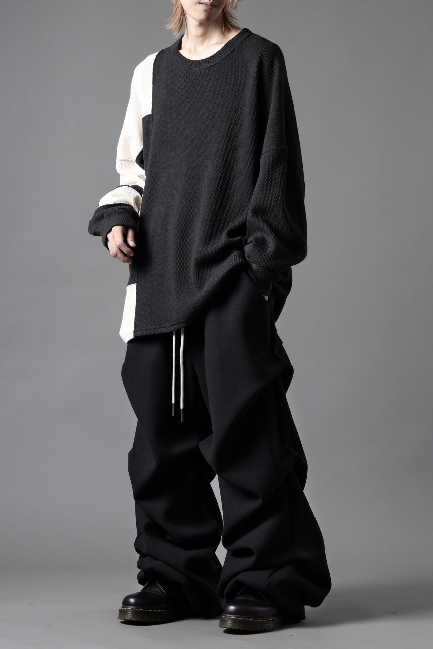 A.F ARTEFACT EXTREME WIDE BAGGY PANTS / KNIT JERSEY (BLACK)