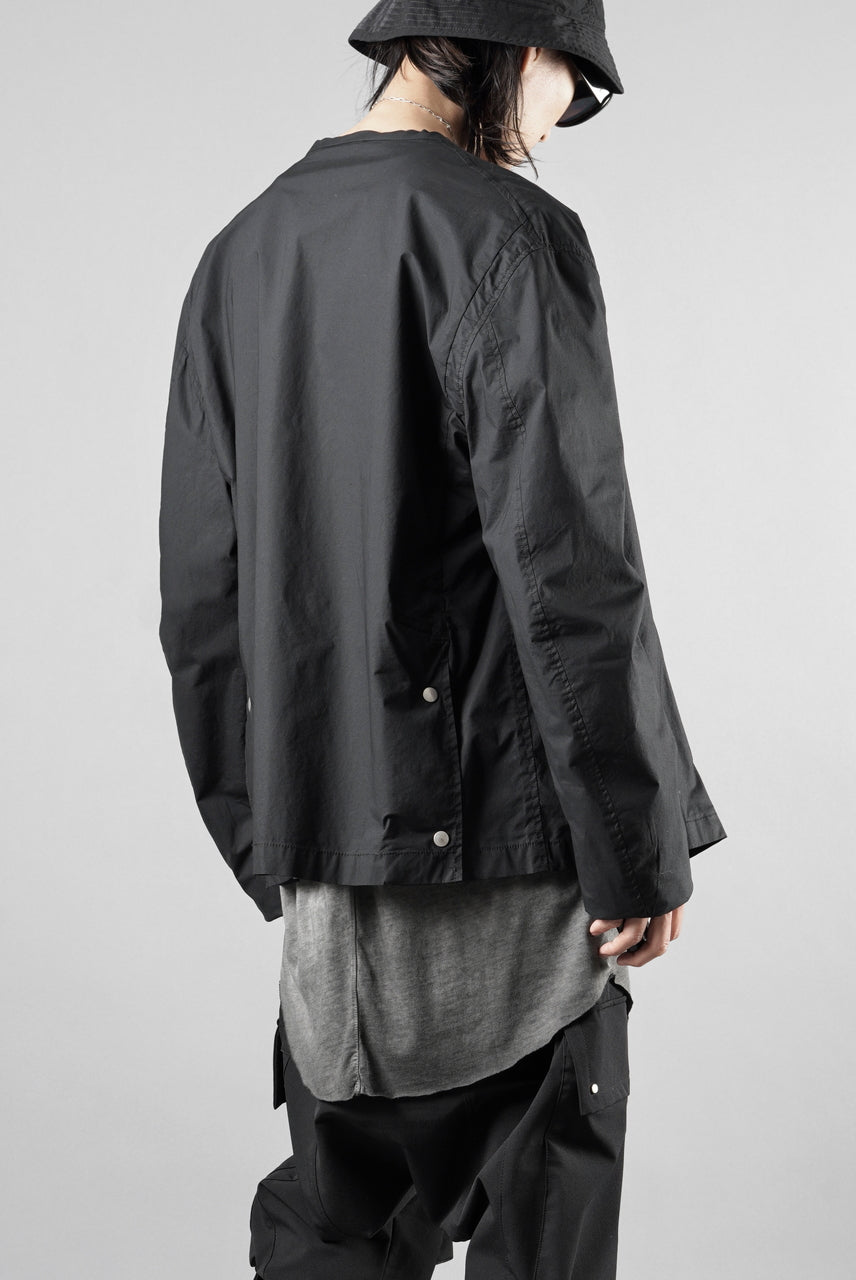 画像をギャラリービューアに読み込む, thom/krom COLLARLESS JACKET / STRETCH COTTON (BLACK)【26SS PRE SALE】