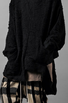 画像をギャラリービューアに読み込む, A.F ARTEFACT ASYMMETRY LOOP HEM TOPS / DAMAGE PILE &amp; PLATING KNIT JERSEY (BLACK)