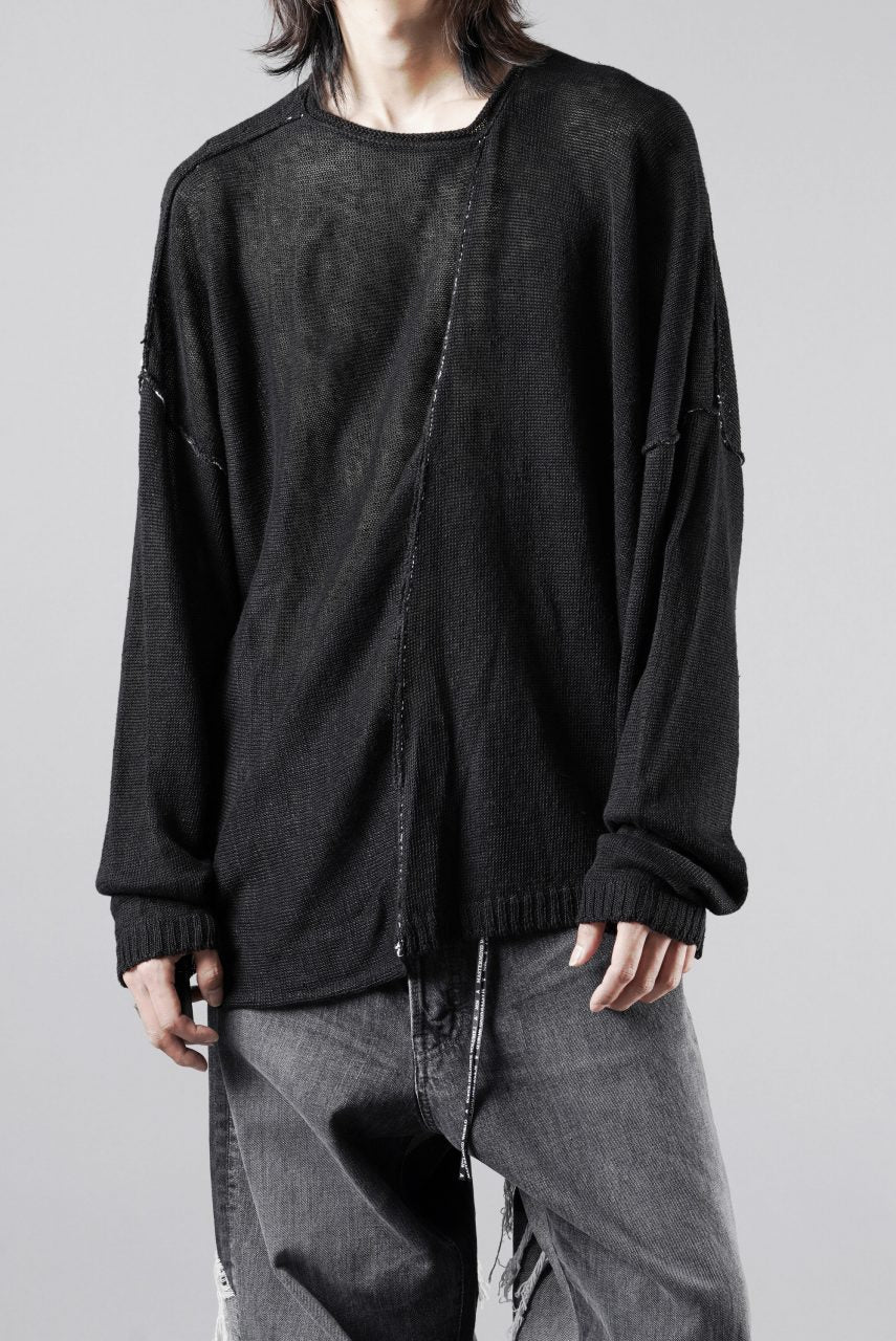 Load image into Gallery viewer, ISABEL BENENATO Linen Crew-Neck Sweater (BLACK)