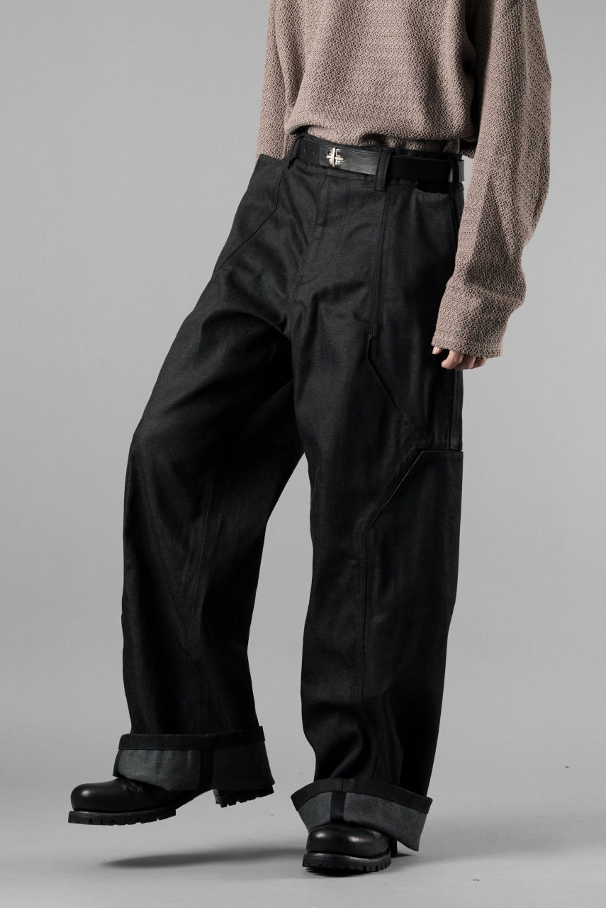 OPPOSE DUALITY 8POCKET PANEL WIDE DENIM TROUSERS (BLACK GREY)の