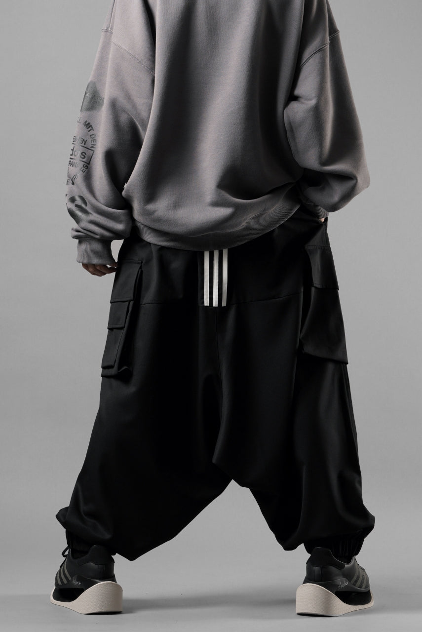 画像をギャラリービューアに読み込む, Y-3 Yohji Yamamoto REFINED WOOL SAROUEL CARGO PANTS (BLACK)