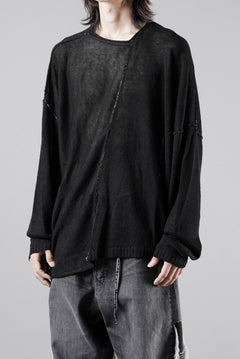 Load image into Gallery viewer, ISABEL BENENATO Linen Crew-Neck Sweater (BLACK)