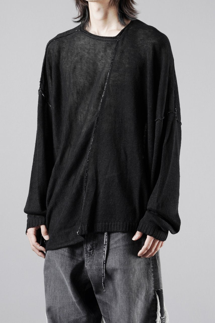 Load image into Gallery viewer, ISABEL BENENATO Linen Crew-Neck Sweater (BLACK)