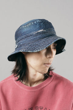 Load image into Gallery viewer, MADNESS NV. NEP DENIM BUCKET HAT (INDIGO)