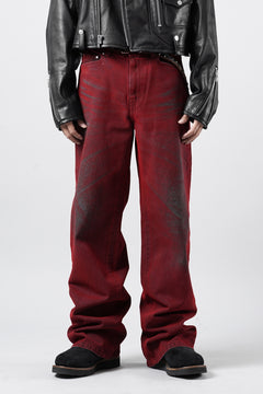 画像をギャラリービューアに読み込む, LITTLEBIG Flocked Denim Pants (RED)
