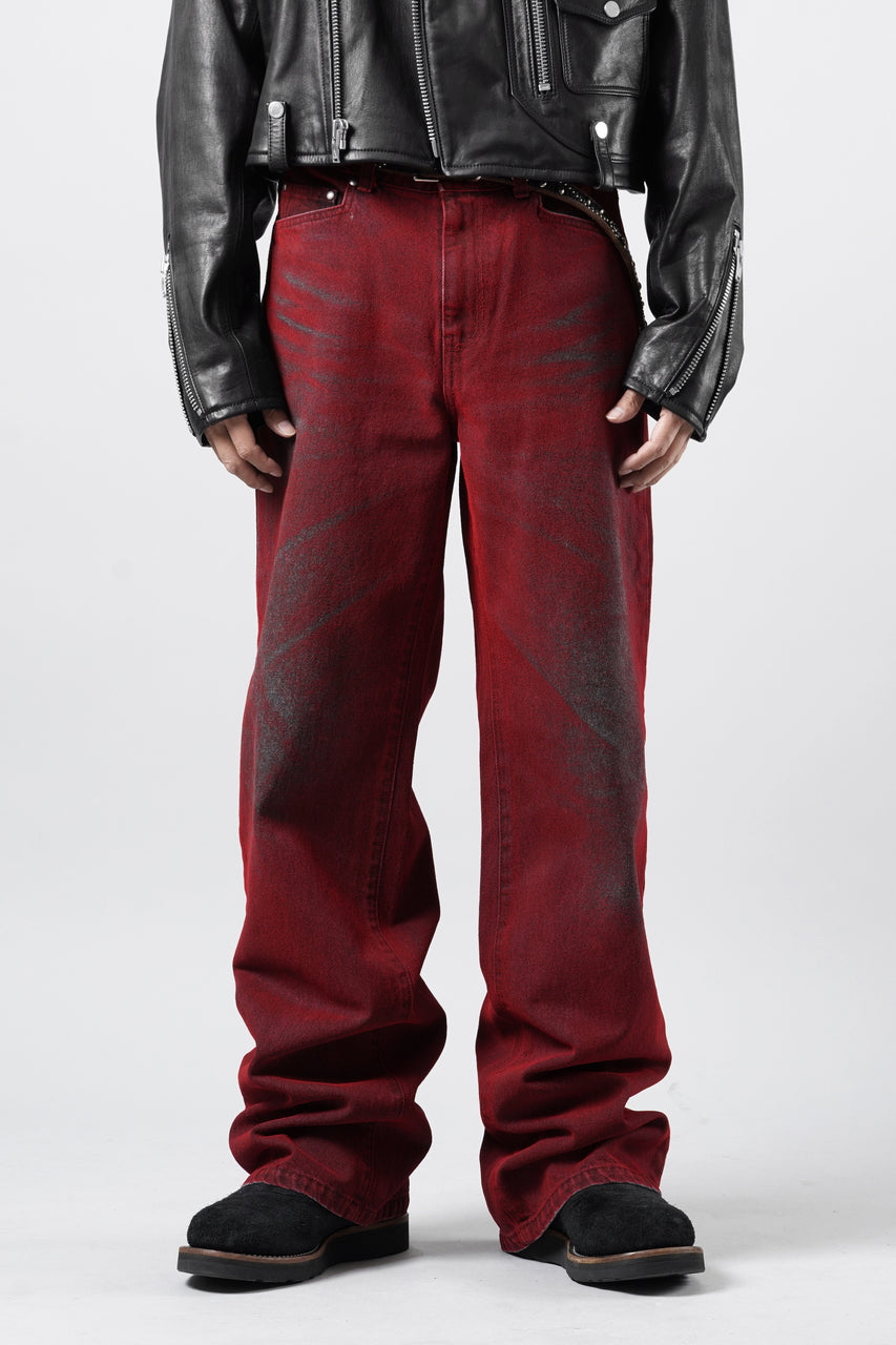 画像をギャラリービューアに読み込む, LITTLEBIG Flocked Denim Pants (RED)