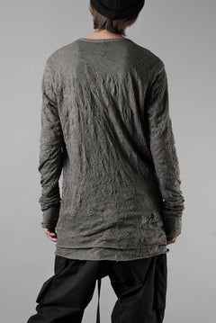 Load image into Gallery viewer, A.F ARTEFACT CRUMPLE DOUBLE LAYER L/S TOPS (GREY x GREY)