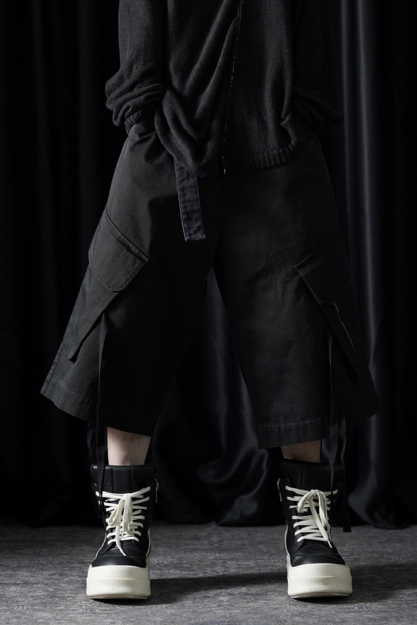 ISABEL BENENATO Washed Cotton Short Pants (BLACK)