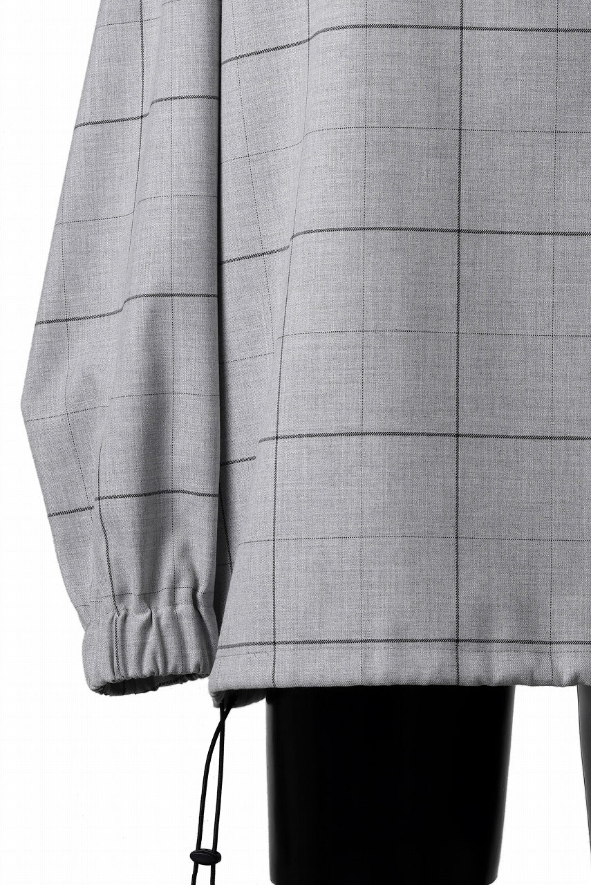 N/07 exclusive MOCK NECK PULLOVER / WINDOWPANE CHECK TR TWILL (GREY)