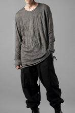 Load image into Gallery viewer, A.F ARTEFACT CRUMPLE DOUBLE LAYER L/S TOPS (GREY x GREY)