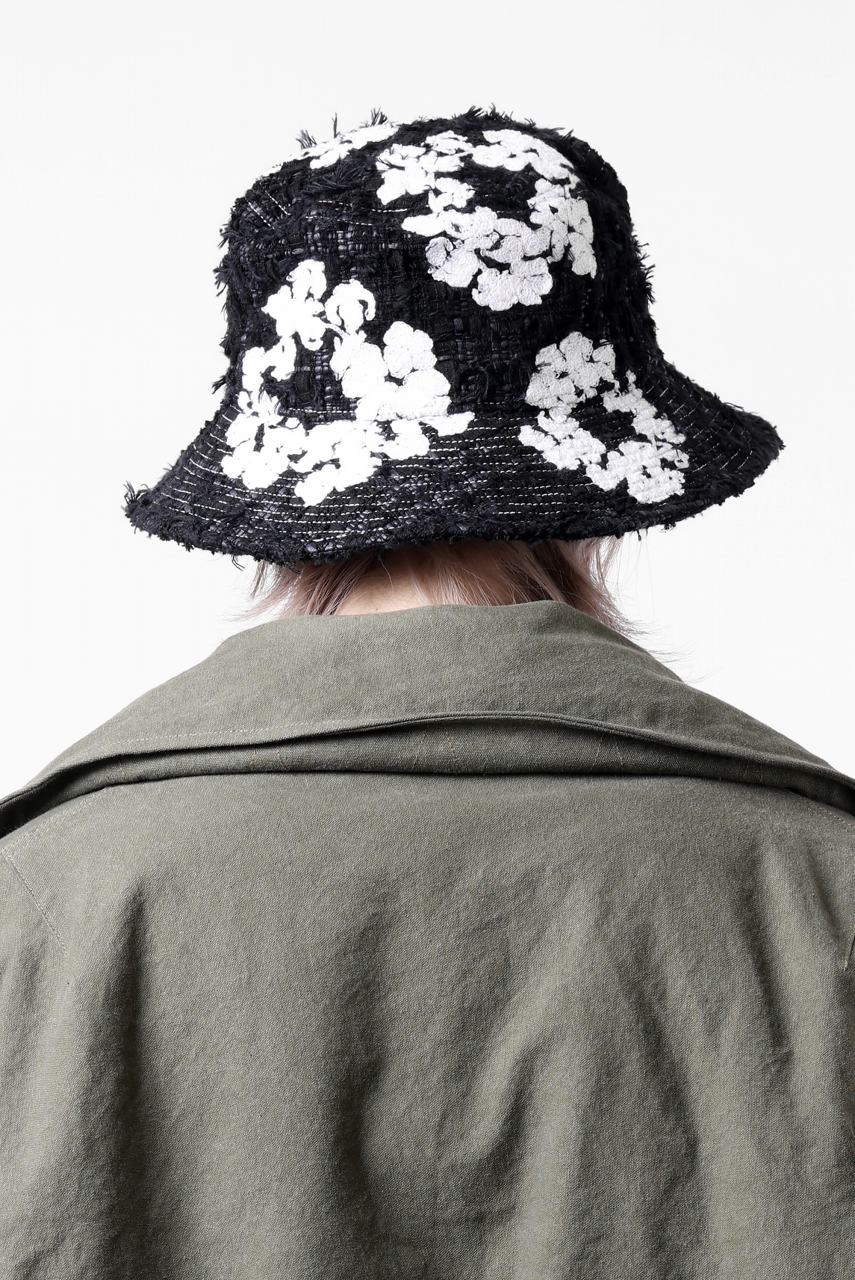 READYMADE x DENIM TEARS COTTON WREATH TWEED BUCKET HAT (BLACK)