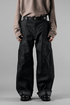 画像をギャラリービューアに読み込む, OPPOSE DUALITY 8POCKET PANEL WIDE DENIM TROUSERS (BLACK GREY)