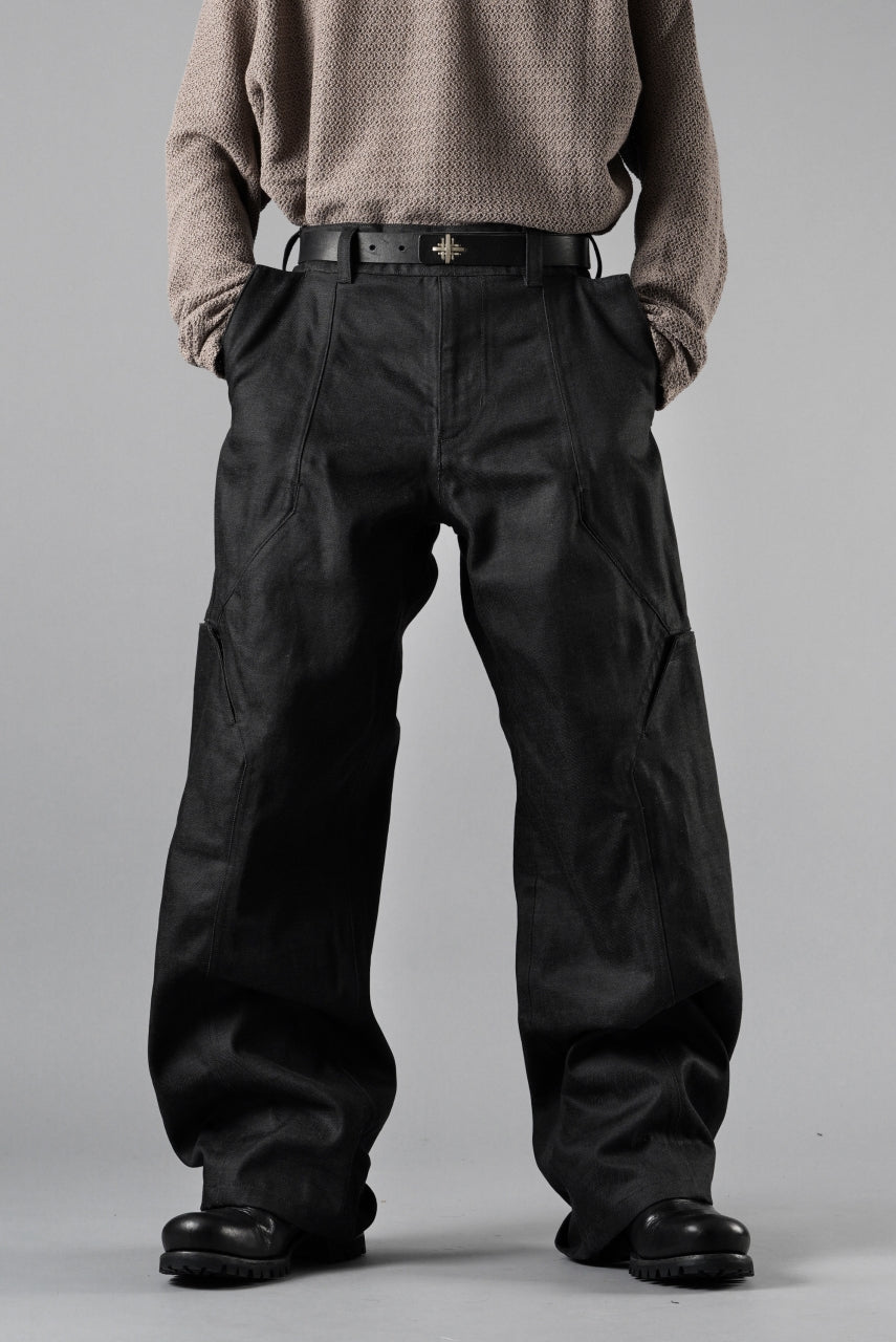 画像をギャラリービューアに読み込む, OPPOSE DUALITY 8POCKET PANEL WIDE DENIM TROUSERS (BLACK GREY)