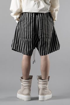 画像をギャラリービューアに読み込む, A.F ARTEFACT VERTICAL STRIPES SHORTS (BLACK x LIGHT GREY)
