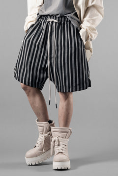 画像をギャラリービューアに読み込む, A.F ARTEFACT VERTICAL STRIPES SHORTS (BLACK x LIGHT GREY)