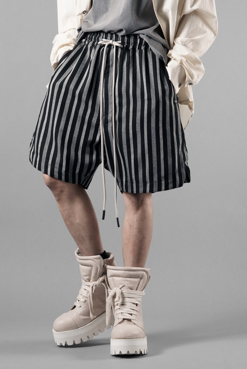 画像をギャラリービューアに読み込む, A.F ARTEFACT VERTICAL STRIPES SHORTS (BLACK x LIGHT GREY)