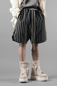 画像をギャラリービューアに読み込む, A.F ARTEFACT VERTICAL STRIPES SHORTS (BLACK x LIGHT GREY)