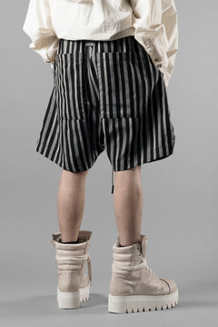 画像をギャラリービューアに読み込む, A.F ARTEFACT VERTICAL STRIPES SHORTS (BLACK x LIGHT GREY)