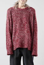 Load image into Gallery viewer, A.F ARTEFACT DAMAGED KNIT TOPS / MELANGE WOOL (RED MIX)