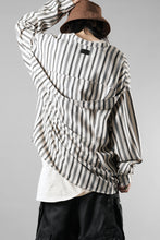 画像をギャラリービューアに読み込む, A.F ARTEFACT STAND COLLAR SHIRT / VERTICAL STRIPE (CREAM x LIGHT GREY)