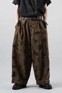 Load image into Gallery viewer, Aleksandr Manamis JACQUARD WIDE CROP PANT (NOIR NOIR)