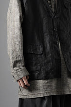 画像をギャラリービューアに読み込む, KLASICA "MALAKOFF" DECONSTRUCTED WORK WEAR VEST / CRISP FINISH AIRLY MICRO DOBBY (BLACK)