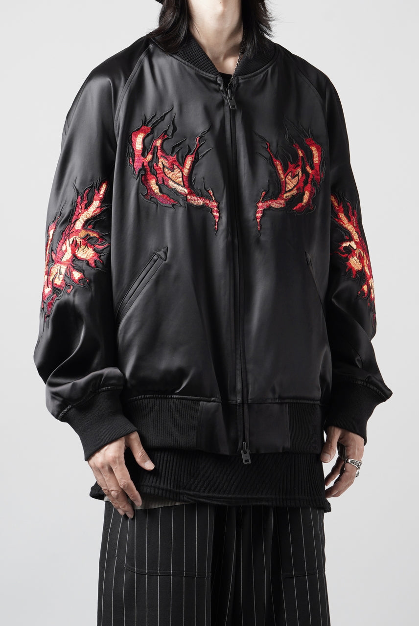 Load image into Gallery viewer, Y-3 Yohji Yamamoto GRAPHICS SOUVENIR JACKET / EMBROIDERY &amp; STRETCH SATIN (BLACK)