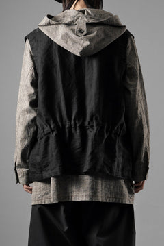 画像をギャラリービューアに読み込む, KLASICA "MALAKOFF" DECONSTRUCTED WORK WEAR VEST / CRISP FINISH AIRLY MICRO DOBBY (BLACK)