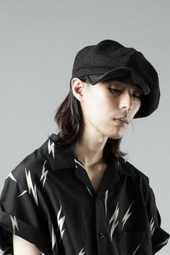 Load image into Gallery viewer, ierib exclusive Casquette / Heavy Linen Canvas + Steer Leather (BLACK EDITON)