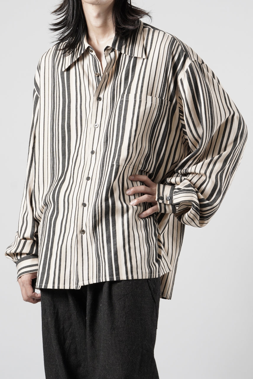 画像をギャラリービューアに読み込む, kujaku striped oversized shirt / S-258 (stripe)