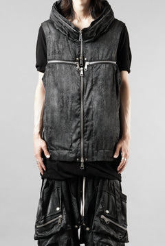 画像をギャラリービューアに読み込む, A.F ARTEFACT CROSS ZIP VEST / UNEVEN TEXTURE (BLACK)