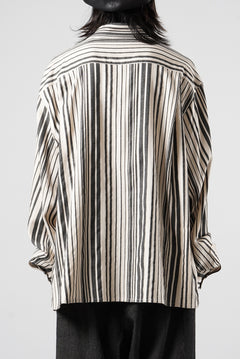 画像をギャラリービューアに読み込む, kujaku striped oversized shirt / S-258 (stripe)