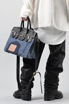 画像をギャラリービューアに読み込む, ierib exclusive 2Way Bark Bag 30 / Vintage Denim + Horse Leather (INDIGO x BLACK #A)